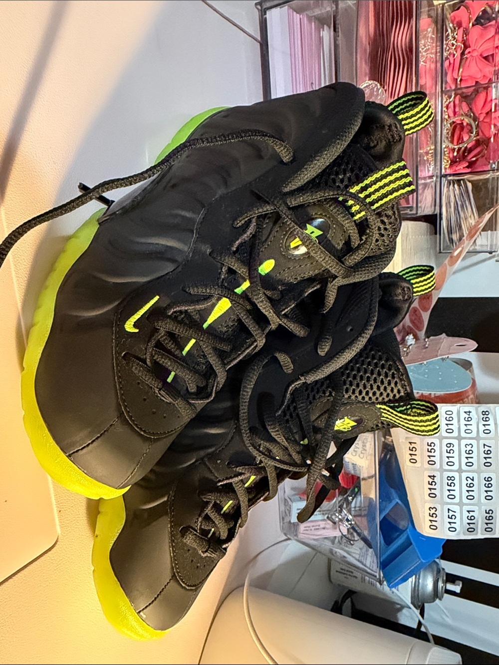 Nike Kids Black Sneakers with Neon Yellow Accents